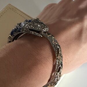 Alexis Bittar Silver Bracelet with Blue Accents